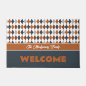 Burnt Orange School Colors Raute Pattern Fußmatte (Vorderseite)