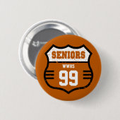 Burnt Orange Seniors Road Sign Button (Vorne & Hinten)