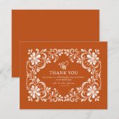 Burnt Orange Shabby Chic Danke-Karte Dankeskarte (Vorne/Hinten)