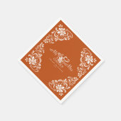 Burnt Orange Shabby Chic Mr & Mrs Wedding Napkin Serviette (Ecke)