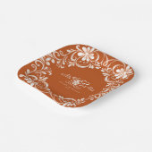 Burnt Orange Shabby Chic Mr & Mrs Wedding Plate Pappteller (Gewinkelt)