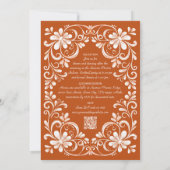 Burnt Orange Shabby Chic QR Einladung anlässlich d (Rückseite)