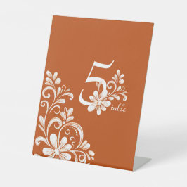 Burnt Orange Shabby Chic Wedding Table Sign Sockelschild
