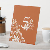 Burnt Orange Shabby Chic Wedding Table Sign Sockelschild (In SItu)