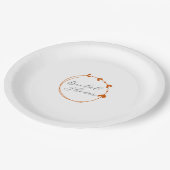 Burnt Orange Simple Heart Wreath Brautparty Pappteller (Schrägansicht)