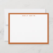 Burnt Orange Simple Modern Note Card Mitteilungskarte (Vorderseite)