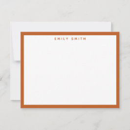 Burnt Orange Simple Modern Note Card Mitteilungskarte