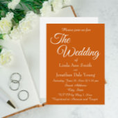 Burnt Orange Simple Style Wedding Einladung
