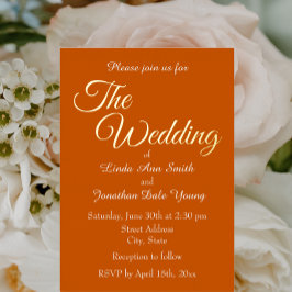 Burnt Orange Simple Style Wedding Folieneinladung