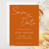 Burnt Orange Simple Style Wedding Save The Date