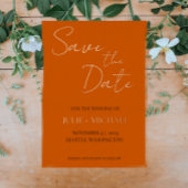 Burnt Orange Simple Style Wedding Save the Date Folieneinladung