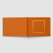 Burnt Orange Simple Stylized Lettering Wedding Gästebuch (Voll)