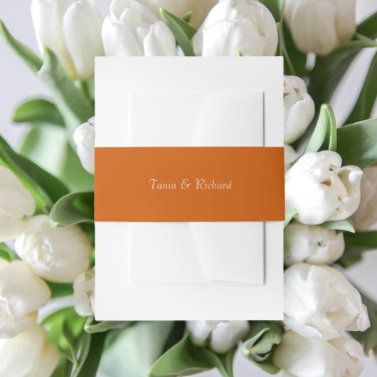 Burnt Orange Simple Stylized Name Wedding Einladungsbanderole