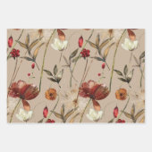 Burnt Orange Simple Wildblume Fall Floral Geschenkpapier Set (Vorderseite 3)