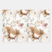 Burnt Orange Simple Wildblume Fall Floral Geschenkpapier Set (Vorderseite 2)