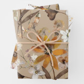 Burnt Orange Simple Wildblume Fall Floral Geschenkpapier Set (Beispiel)
