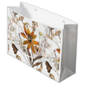 Burnt Orange Simple Wildblume Fall Floral Große Geschenktüte (Vorderseite Schrägansicht)