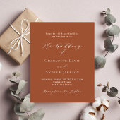 Burnt orange Skript Budget Hochzeit Einladung