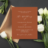 Burnt orange Skript Budget Hochzeit Einladung