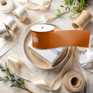 Burnt Orange Solid Color Happy Geburtstag Satinband