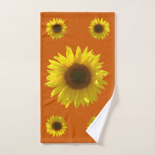 Burnt Orange - Sonnenblume Badhandtuch Set (Handtuch)