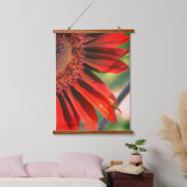 Burnt Orange Sonnenblumenblätter Nah Wandteppich Mit Holzrahmen (Schlafzimmer)