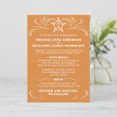 Burnt Orange Southern Style Wedding Einladungen (Stehend Vorderseite)
