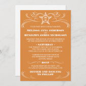 Burnt Orange Southern Style Wedding Einladungen (Vorne/Hinten)