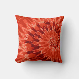 Burnt Orange Spiral Gefärbte Krawatte Pillow Kissen