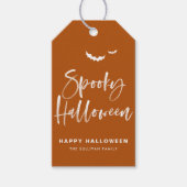 Burnt Orange Spooky Halloween Brush Calligraphy Geschenkanhänger (Vorderseite)