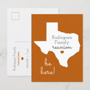 Burnt Orange Staat von Texas Family Wiedersehen Postkarte