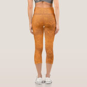Burnt Orange Star Kaleidoscope Capri Leggings (Rückseite)