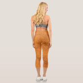 Burnt Orange Star Kaleidoscope Capri Leggings (Rückseite)