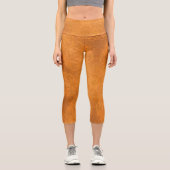 Burnt Orange Star Kaleidoscope Capri Leggings (Vorderseite)
