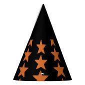 Burnt Orange Star Pattern Witchy Halloween Partyhütchen (Links)
