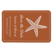 Burnt Orange Starfish Save the Date Magnet (Horizontal)