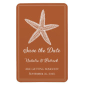 Burnt Orange Starfish Save the Date Magnet (Vertikal)