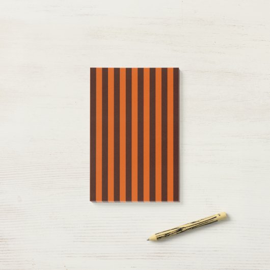 Burnt Orange Streifen Post-it Klebezettel (Auf Schreibtisch)