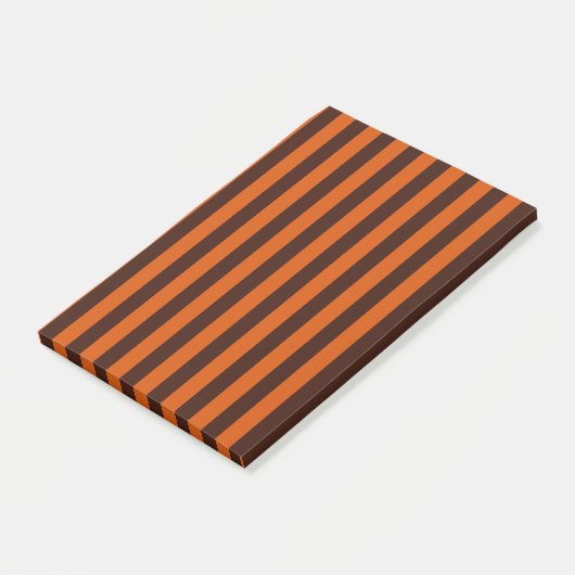 Burnt Orange Streifen Post-it Klebezettel (angewinkelt)