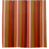 Burnt Orange Stripes Duschvorhang (Vorderseite)