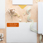 Burnt Orange Stylized Names Wedding Rücksendeadres