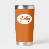 Burnt Orange Stylized Wedding Bridesmaid Thermobecher (Vorderseite)