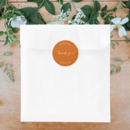 Burnt Orange Stylized Wedding Vielen Dank Runder Aufkleber