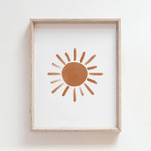 Burnt Orange Sun Boho Kinderzimmer Decke Poster