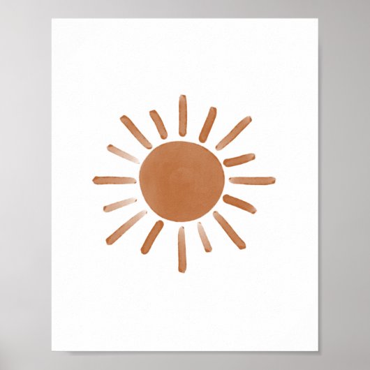 Burnt Orange Sun Boho Kinderzimmer Decke Poster (Vorne)