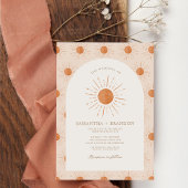 Burnt Orange Sun Celestial Boho Wedding Qr Code Einladung