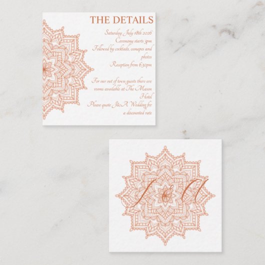 Burnt Orange Sunrise Mandala Sommer Fall Begleitkarte (Vorne/Hinten)