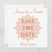 Burnt Orange Sunrise Mandala Sommer Fall Save The Date (Vorne/Hinten)