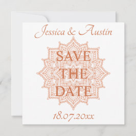 Burnt Orange Sunrise Mandala Sommer Fall Save The Date