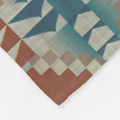 Burnt Orange Taupe Brown Aquamarines blaues Tribal Fleecedecke (Ecke)